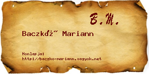 Baczkó Mariann névjegykártya