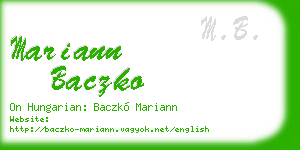 mariann baczko business card